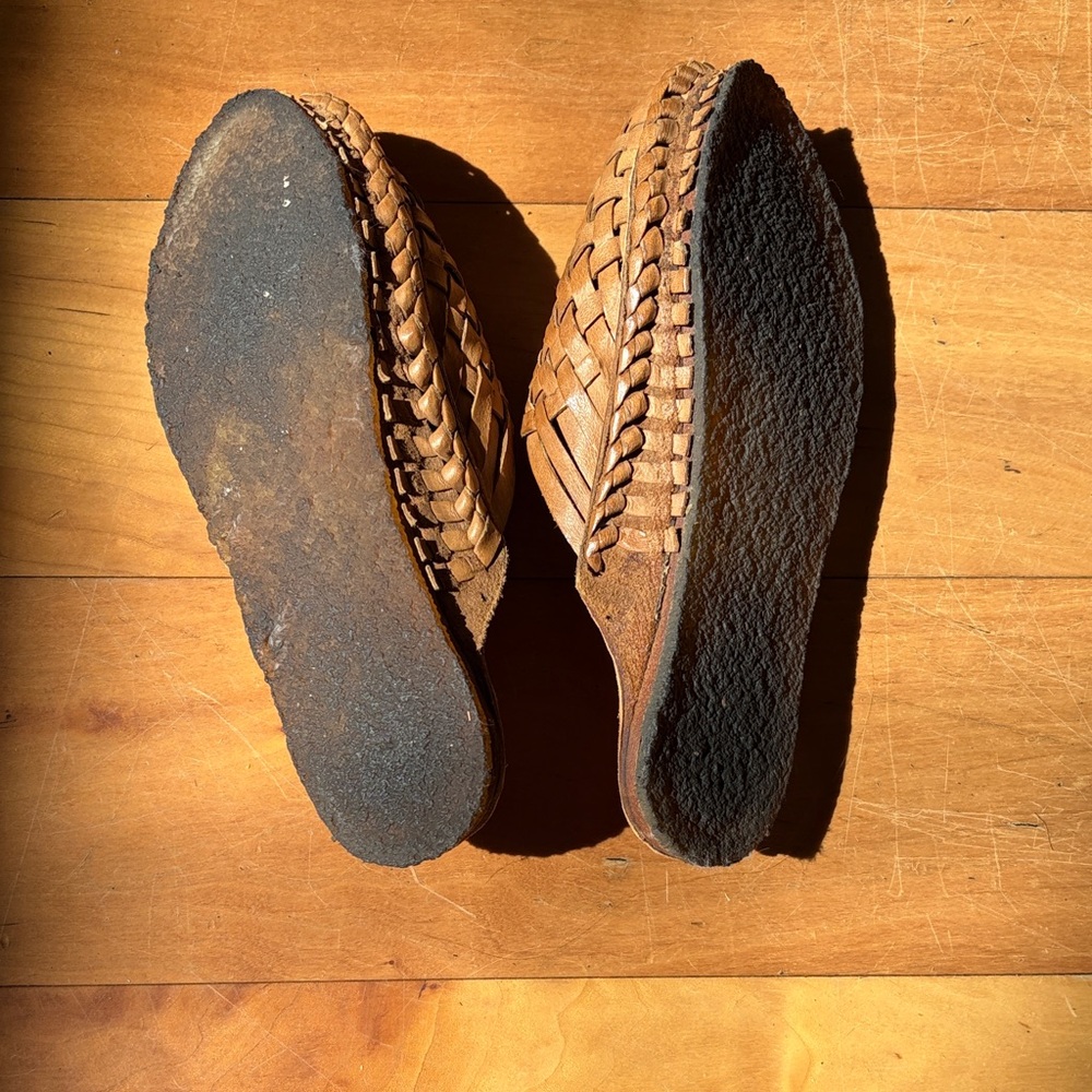 Mohinders Woven Leather Slides Honey Tan Handmade India Women’s Size 7 - Picture 4 of 4